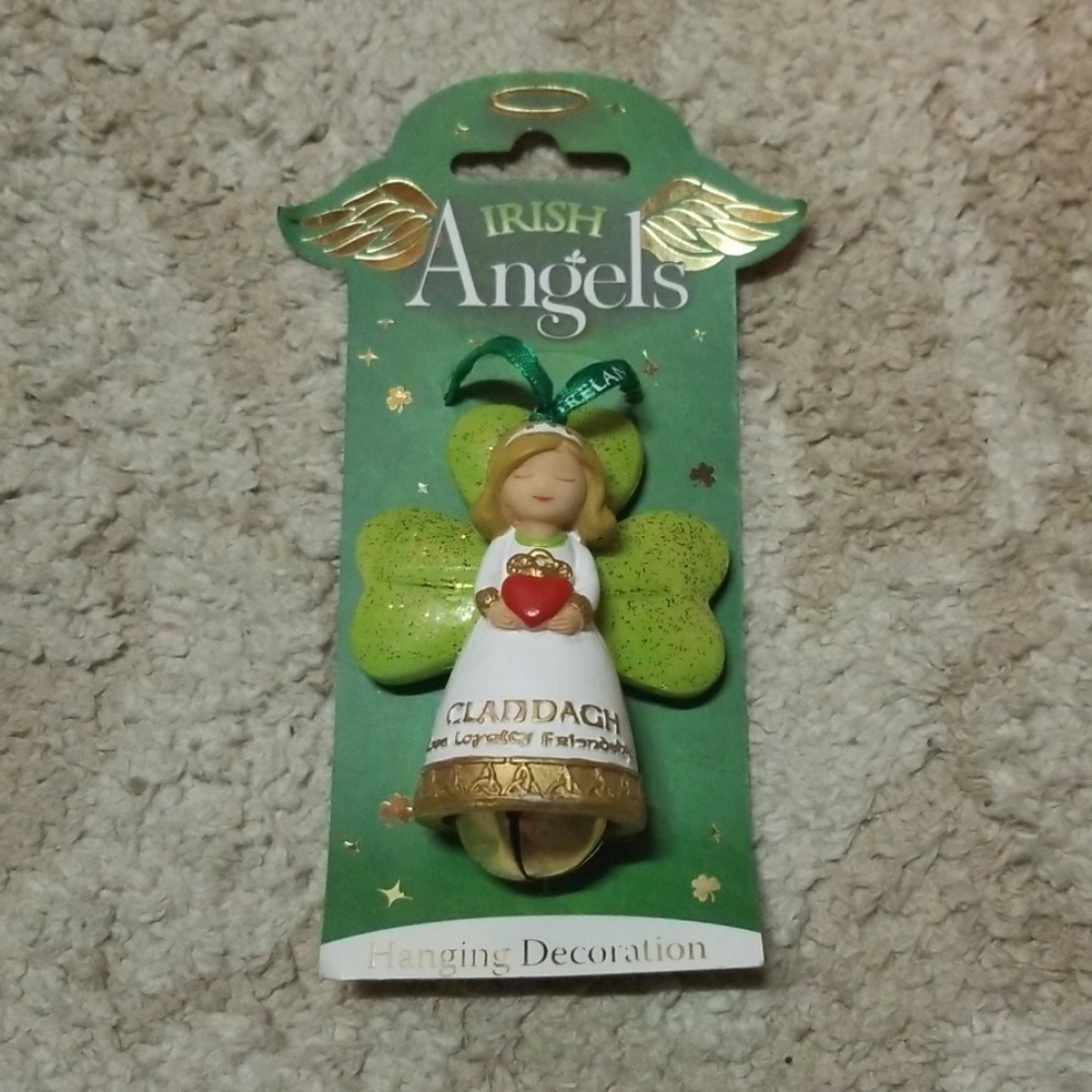 Irish angel bell ornament